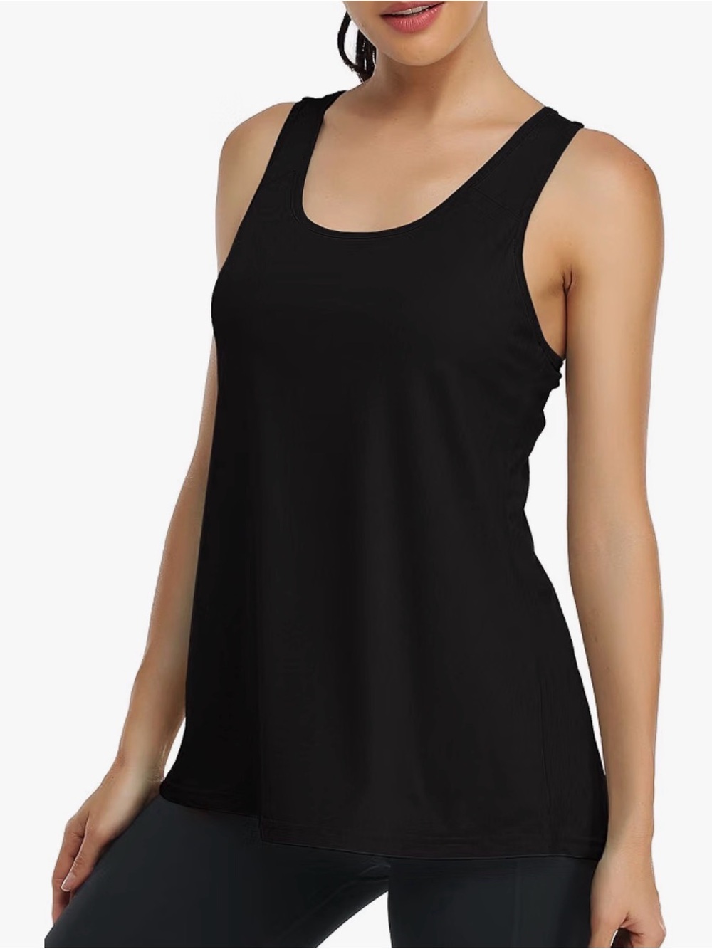 NWT Kimmery Black Workout Tank Built In Bra Racerback 2XL